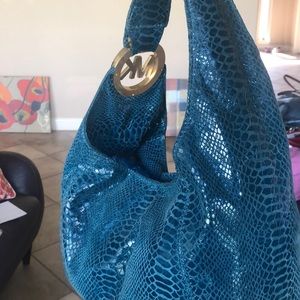 Teal shoulder bag